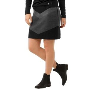 NWOT Smartwool Parmalee Reversible Skirt black gray knit merino wool blend XL